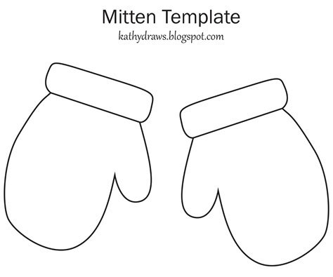 mitten template printable  printable