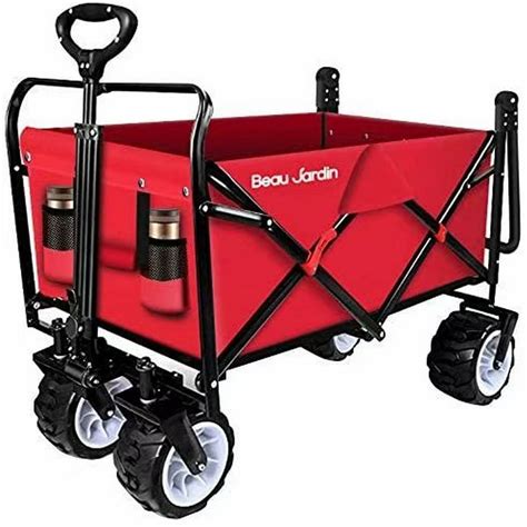 folding push pull wagon collapsible cart  pound capacity utility