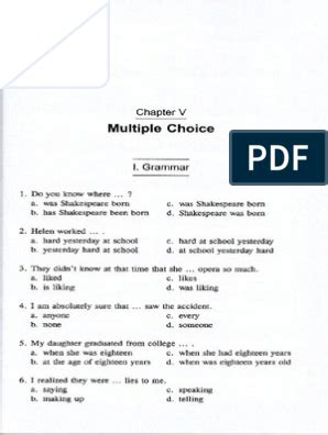 multiple choice  english nouns  pronouns  papers nouns