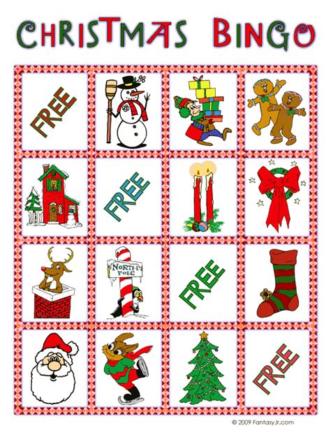 christmas bingo card  woo jr kids activities childrens publishing