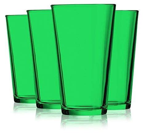 Emerald Green Colored Pint Glasses Set Of 4 Additional Vibrant