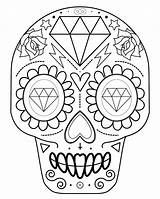 Skull Sugar Coloring Pages Print Printable Downloadable Size sketch template
