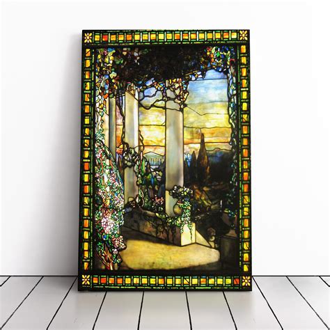 Louis Comfort Tiffany Stained Glass Window 2 Framed Canvas Print Wall