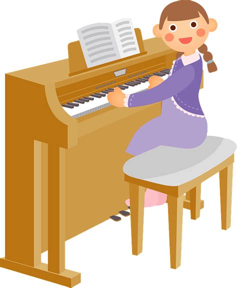 girl  playing piano clipart   transparent png creazilla