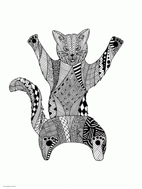 detailed animal coloring pages  adults cat coloring pages