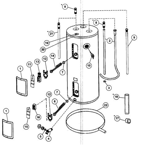 ao smith water heater parts list