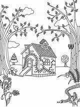 Cottages Forest sketch template