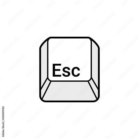 esc button key vector icon escape keyboard logo computer cartoon