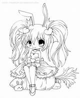 Coloring Chibi Pages Girl Cute Anime Girls Drawings Bunny Printable sketch template