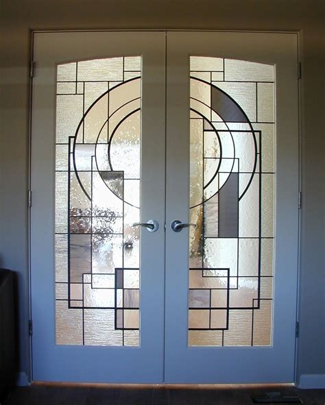 Hand Crafted Custom Stained Glass In French Doors By