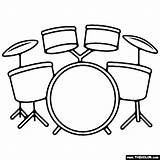 Coloring Drum Set Drums Pages sketch template