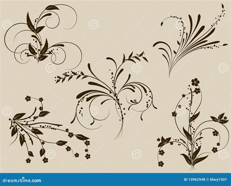flower monogram stock vector illustration  contour