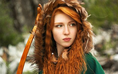 Wallpaper Face Women Outdoors Redhead Model Long
