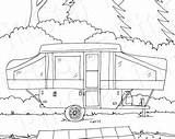 Coloring Camper Printable Trailer Pop Travel Instant Woods Vintage Color Etsy sketch template