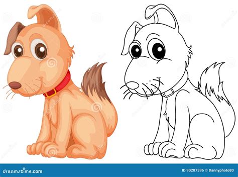 animal outline  cute dog stock vector illustration  white clip