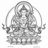 Avalokiteshvara Chenrezig Buddhist Tibetan Avalokitesvara Mensink Boeddha Thangka Bodhisattva Kleurplaten Buddhism Armed Maitreya Skt 7th sketch template