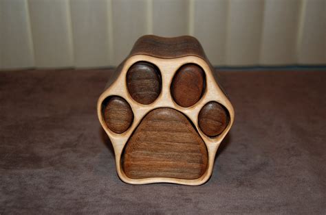 dog paw print jewelry box  sided small  imagerywoodworking
