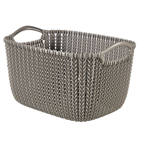 curver knit collection harvest brown  plastic storage basket departments diy  bq