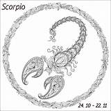 Coloring Scorpio Zodiac Antistress Skorpion Signs Water Adults Sos Baby Cancer Kids Consists Element Colorings Depicting Three Series sketch template
