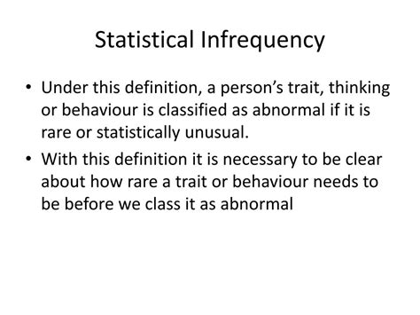 definitions  abnormal behaviour statistical infrequency