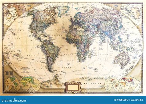 gedetailleerde kaart van de wereld stock foto image  pool ontwerp