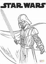 Coloring Pages Star Wars Vader Darth Lightsaber Color Printable Book Coloriage sketch template