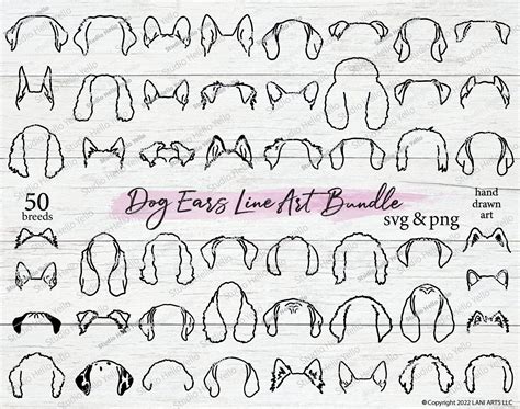 dog ears svg bundle dog svg bundle dog ear outline dog mom etsy dog
