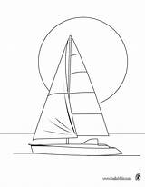 Segelboot Sailboat Barco Velero Dibujo Voilier Maritime Hellokids Segelschiffe Anochecer Coloriage Clair Lune Navio Colorir Desenhos Malvorlage Barcos Applikationen Gutscheine sketch template