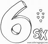 Number Coloring Pages Six 3d Coloringbay Coloringhome sketch template