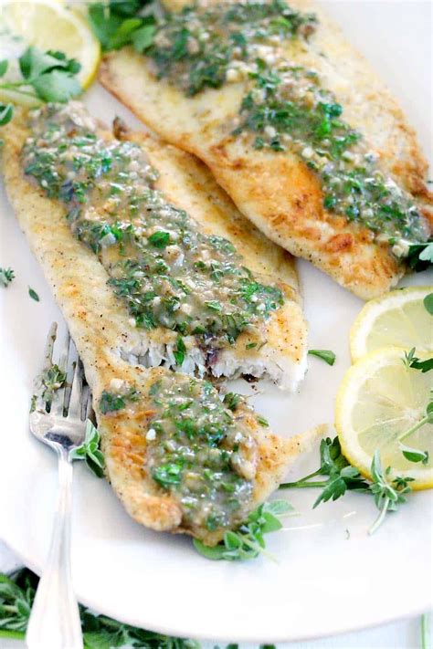 Pan Fried Sea Bass With Lemon Garlic Herb Sauce Recipe Sea Bass