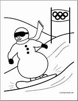 Snowboard Coloriage Slalom Pages They sketch template