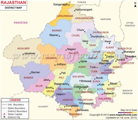 rajasthan map districts  rajasthan