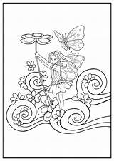 Fairy Coloring Pages Adults Kids Little Flowers Butterfly Simple Printable Justcolor Recently Added Most sketch template