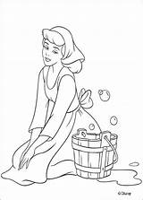 Cinderella Cleaning Coloring House Pages Print Hellokids Color sketch template