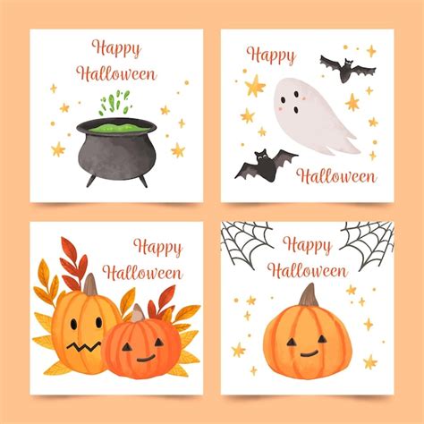 vector happy halloween card collection
