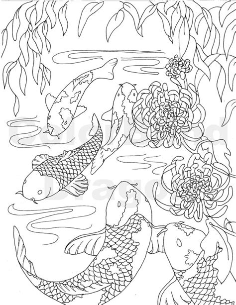 koi fish pond drawing  getdrawings