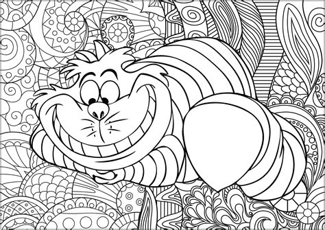 cheshire cat  patterns  background cats adult coloring pages