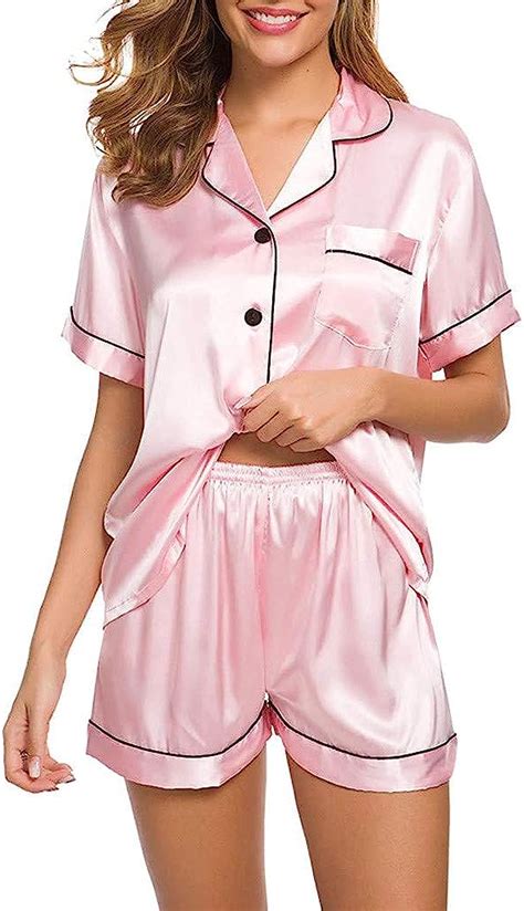 Hosome Women S Satin Pajamas Pajamas Sets 2 Piece Long