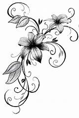 Lys Fleurs Lilien Oberarm Vorlage Loralee Dessiner Draft Schmetterling sketch template