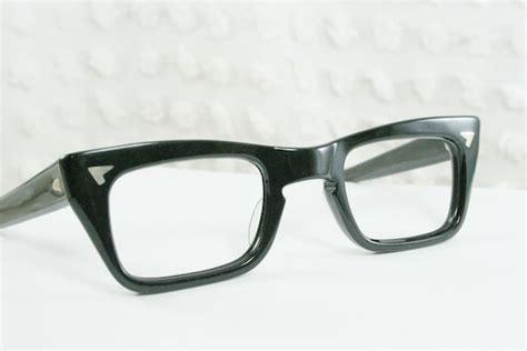 vintage 60s glasses 1960 s mens eyeglasses black by diaeyewear