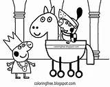 Peppa Pig Princess Coloring Pages Medieval Template sketch template