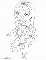 Coloring Nicole Doll Paper Dress Pages Florian Crafting Little Sunday Created sketch template