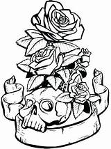 Coloring Skull Roses Pages Hardy Ed Sheets Rose Getdrawings Designs Printable Template Getcolorings sketch template