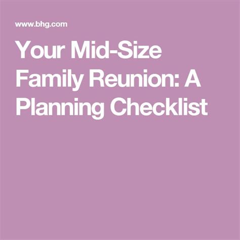 checklist  making mid size family reunion planning easy