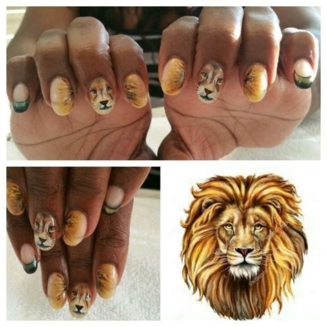 leo lion nail art lion nails pretty acrylic nails nail art