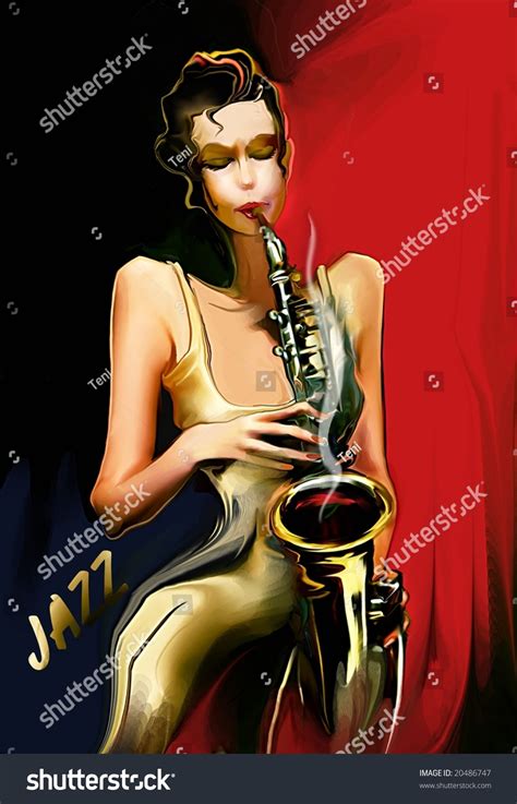 girl playing sax stock illustration 20486747 shutterstock