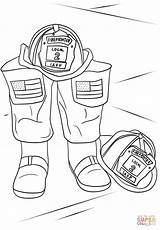 Coloring Firefighter Helmet Pages Boots Drawing Printable sketch template