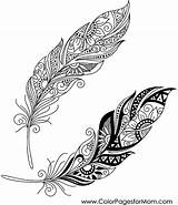 Feather Feathers Vector Tattoo Coloring Tribal Decorative Pages Peerless Mandala Colorpagesformom Maori Shutterstock Tattoos Stock Adult Feder Visit Designs Choose sketch template