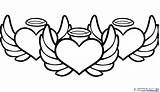 Wings Angel Coloring Pages Heart Halo Drawing Print Bleeding Simple Easy Drawings Printable Hearts Colouring Getcolorings Getdrawings Color Paintingvalley Popular sketch template