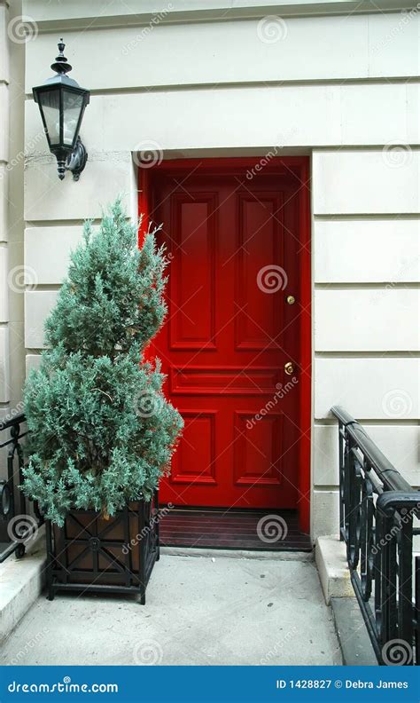 red door stock image image  door home residence evergreen